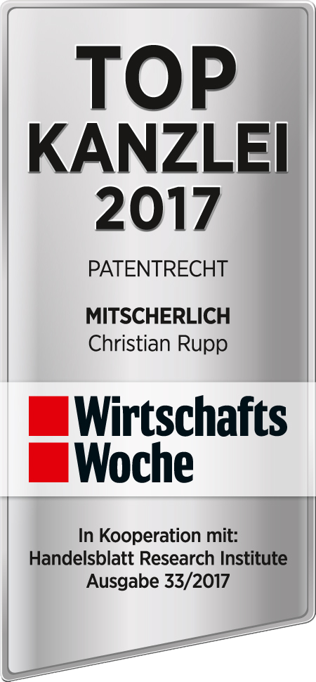 Top Kanzlei Patentrecht 2017 - Christian Rupp